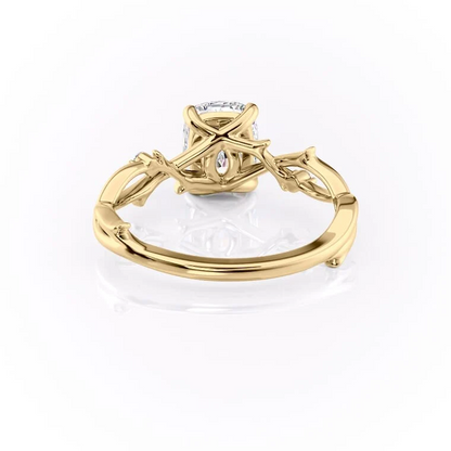 1.50 CT Elongated Cushion Cut Nature Inspired Moissanite Diamond Engagement Ring