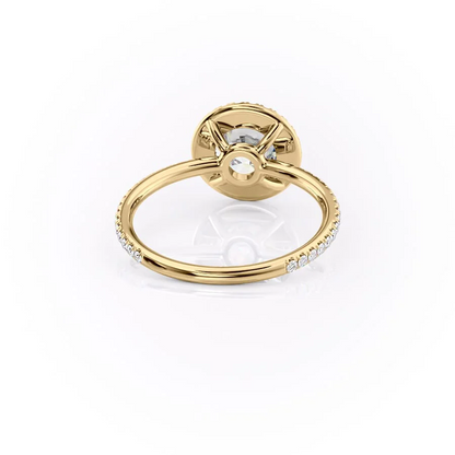 1.0CT Round Diamond Moissanite Halo Engagement Ring