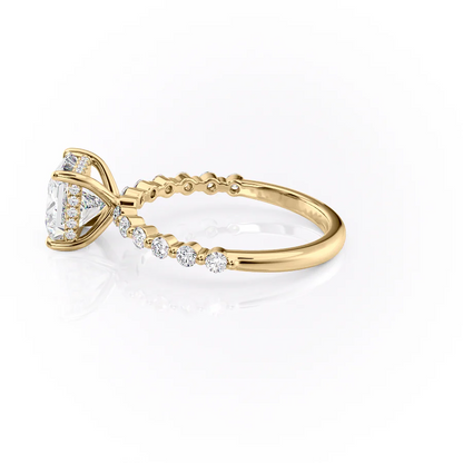 1.50 CT Princess Cut Solitaire Moissanite Diamond Pave Engagement Ring