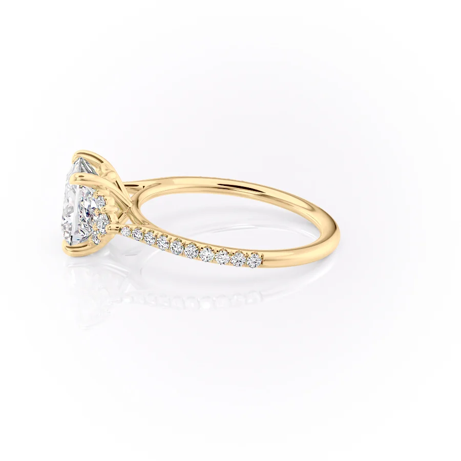 1.0CT Princess Diamond Moissanite Cluster Pave Engagement Ring