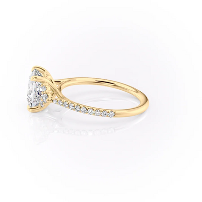 1.0CT Princess Diamond Moissanite Cluster Pave Engagement Ring