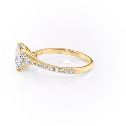 1.0CT Princess Diamond Moissanite Three Stone Engagement Ring