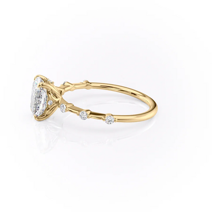 1.50 CT Elongated Cushion Cut Petite Pave Moissanite Diamond Engagement Ring
