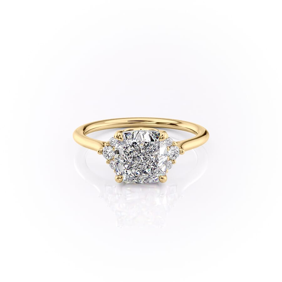 1.0CT Cushion Moissanite Diamond Cluster Engagement Ring