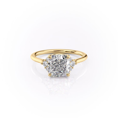 1.0CT Cushion Moissanite Diamond Cluster Engagement Ring