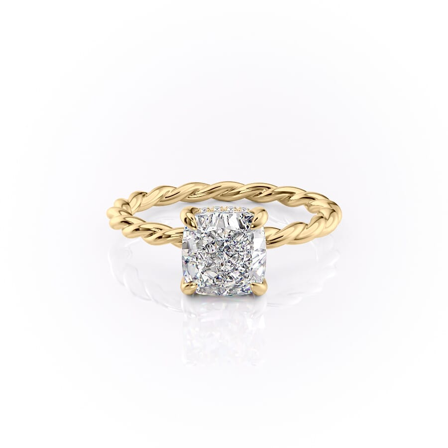 1.0CT Cushion Cut Diamond Moissanite Thread Engagement Ring