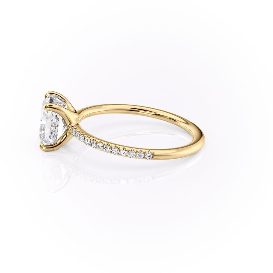 1.0CT Cushion Diamond Moissanite Pave Engagement Ring