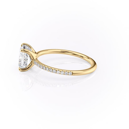 1.0CT Cushion Diamond Moissanite Pave Engagement Ring