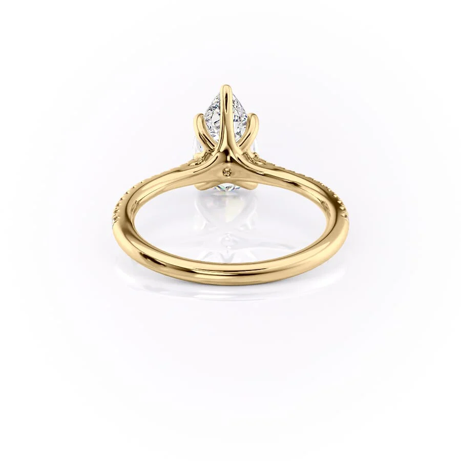 1.0CT Pear Diamond Moissanite Pave Engagement Ring