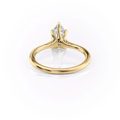 1.0CT Pear Diamond Moissanite Pave Engagement Ring