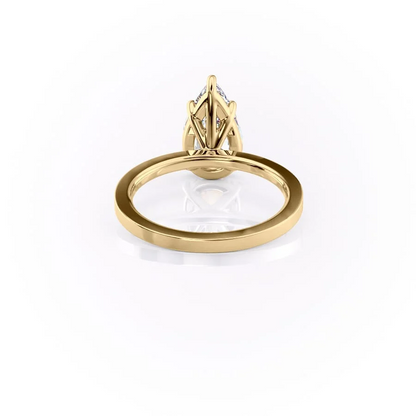 1.50 CT Pear Cut Cigar Moissanite Diamond Engagement Ring