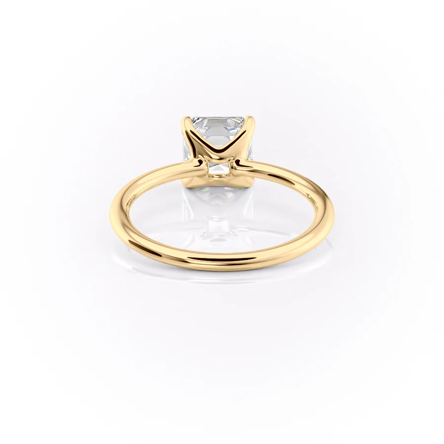 1.0CT Asscher Diamond Moissanite Solitaire Engagement Ring