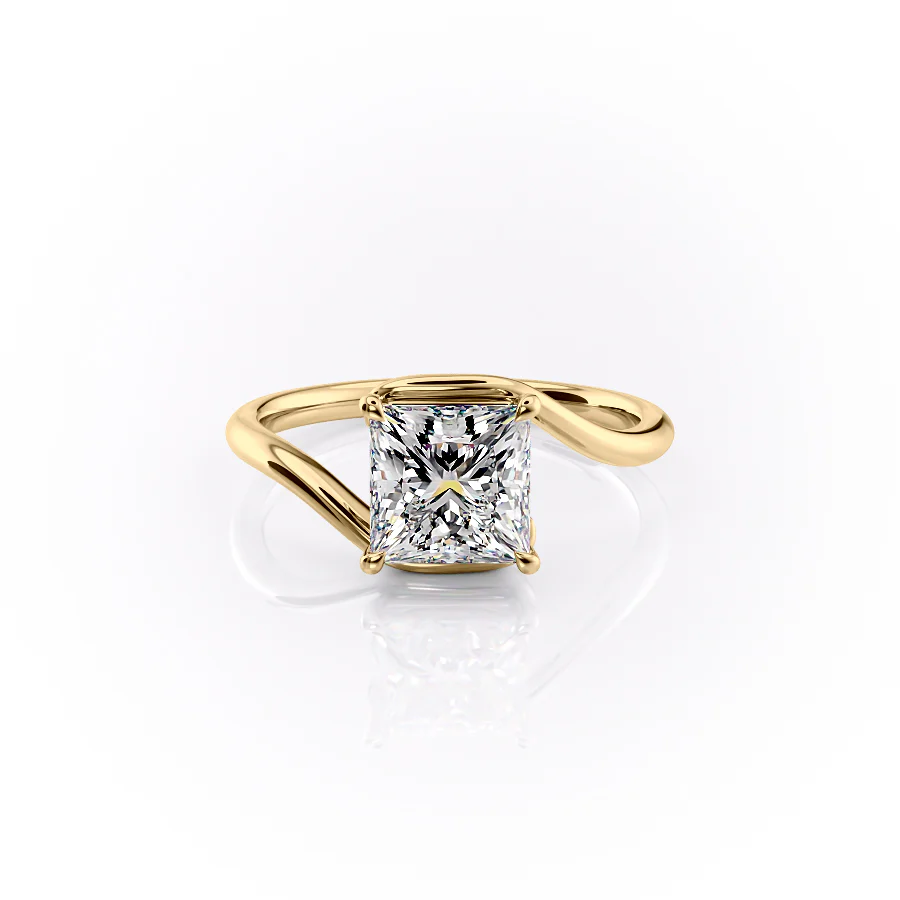 1.0CT Princess Diamond Moissanite Bypass Engagement Ring