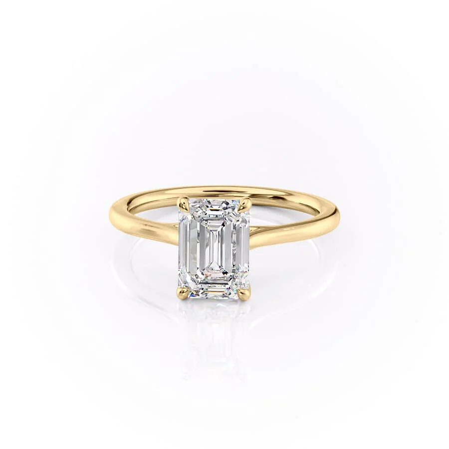 1.50 CT Emerald Cut Solitaire Moissanite Diamond Engagement Ring