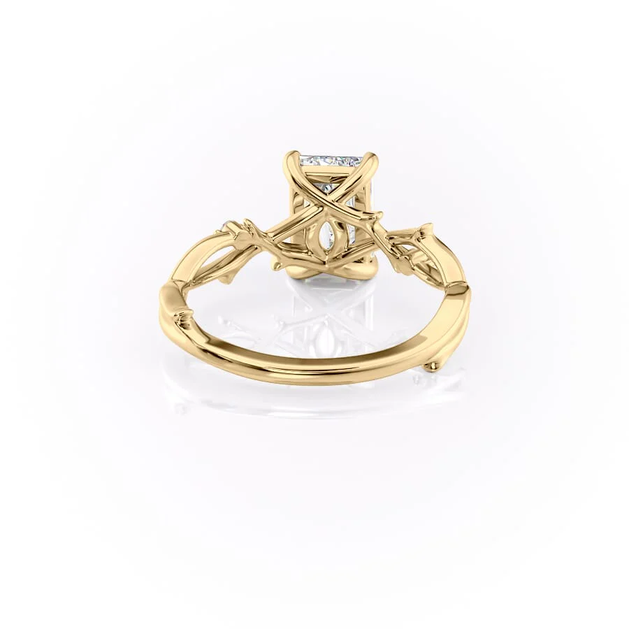 1.50 CT Emerald Cut Nature Inspired Moissanite Diamond Engagement Ring