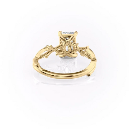 1.50 CT Emerald Cut Nature Inspired Moissanite Diamond Engagement Ring