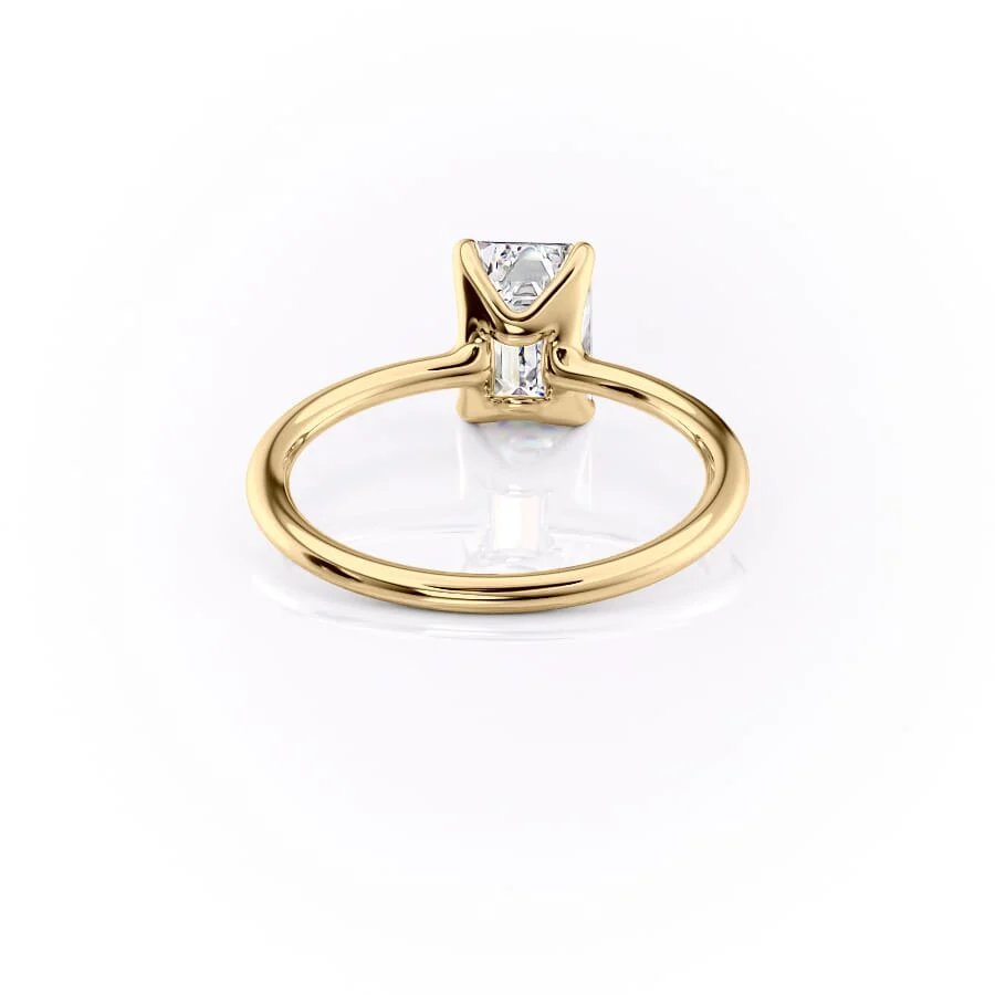 1.50 CT Emerald Cut Cluster Moissanite Diamond Solitaire Engagement Ring