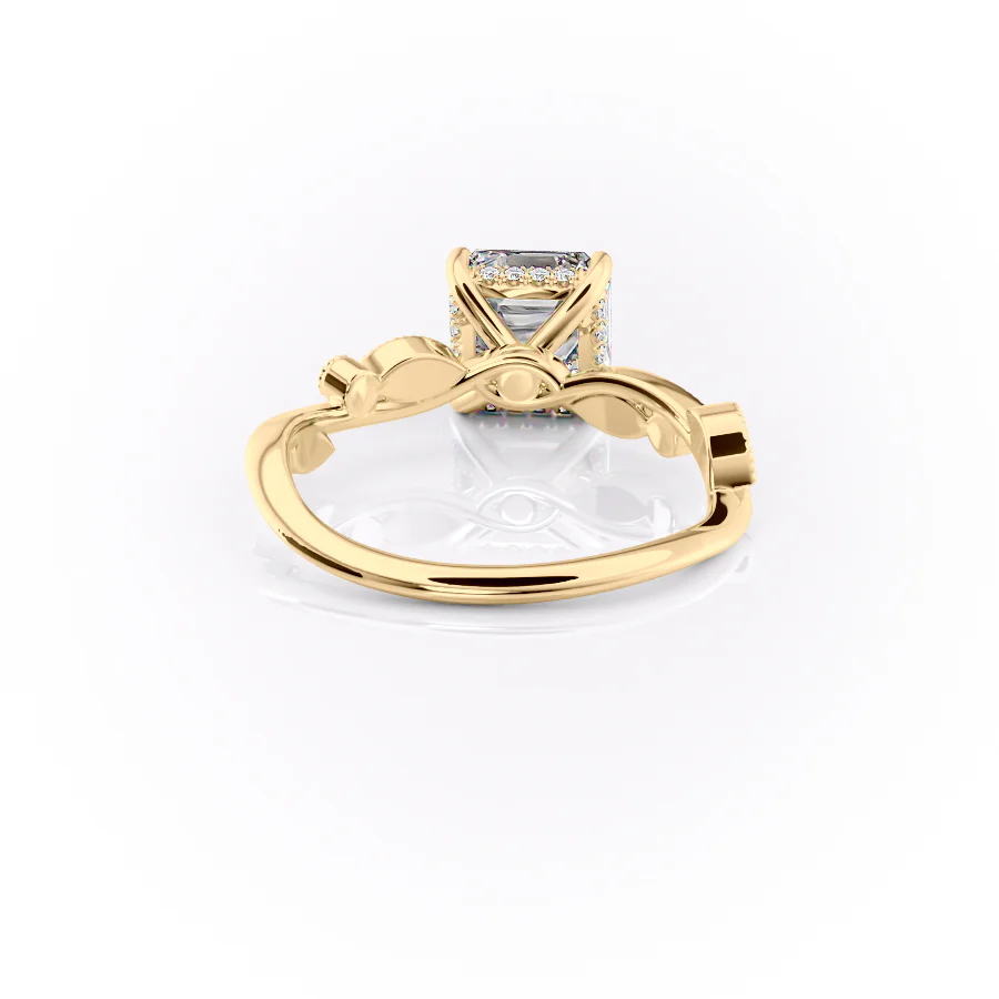 1.0CT Asscher Diamond Moissanite Milgrain Engagement Ring