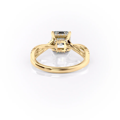 1.50 CT Asscher Cut Infinity Moissanite Diamond Engagement Ring