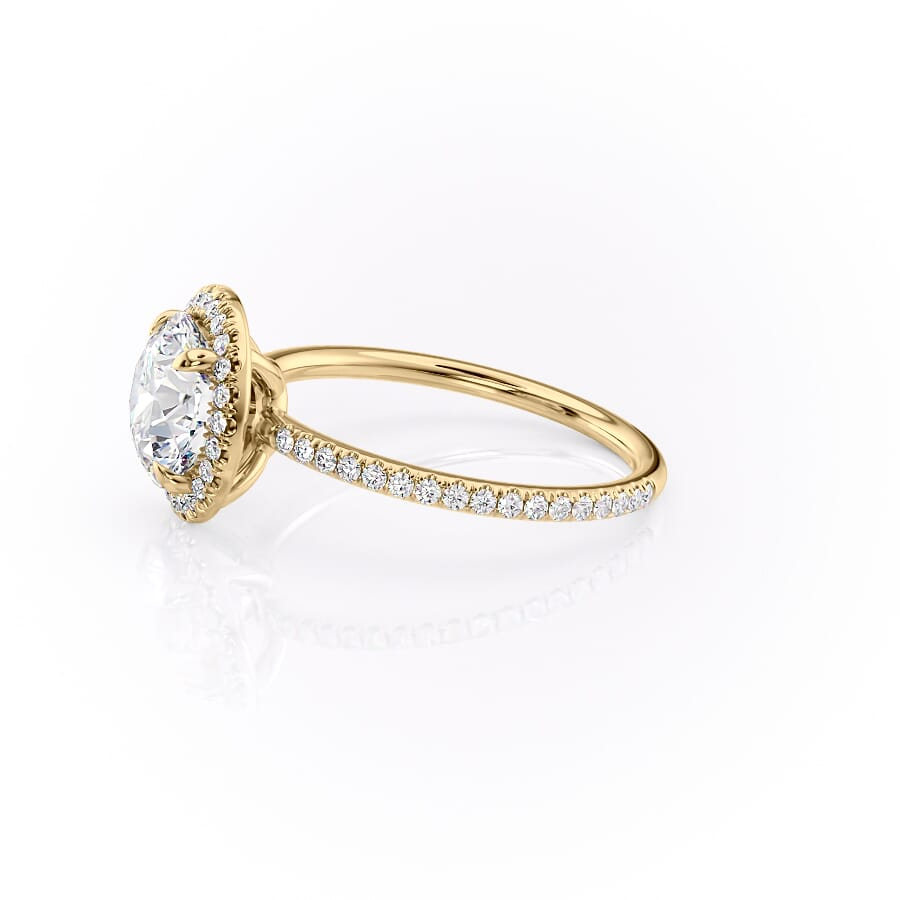 1.0CT Round Diamond Moissanite Halo Engagement Ring