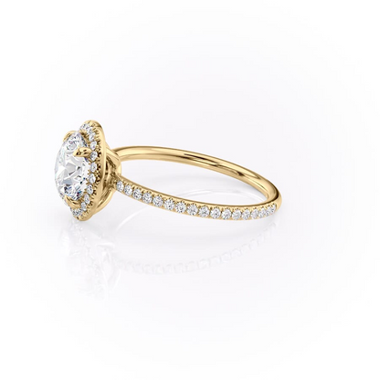 1.0CT Round Diamond Moissanite Halo Engagement Ring