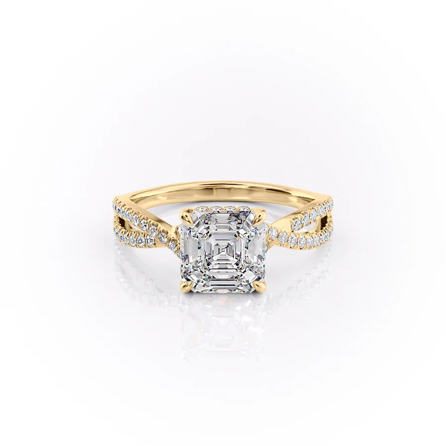 1.50 CT Asscher Cut Infinity Moissanite Diamond Engagement Ring