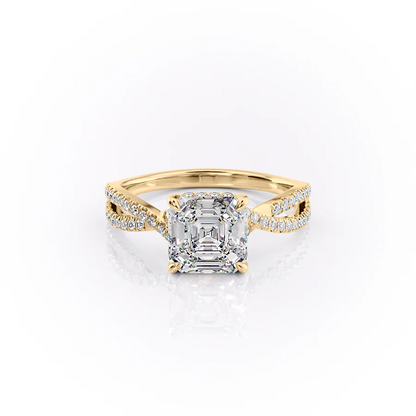 1.50 CT Asscher Cut Infinity Moissanite Diamond Engagement Ring