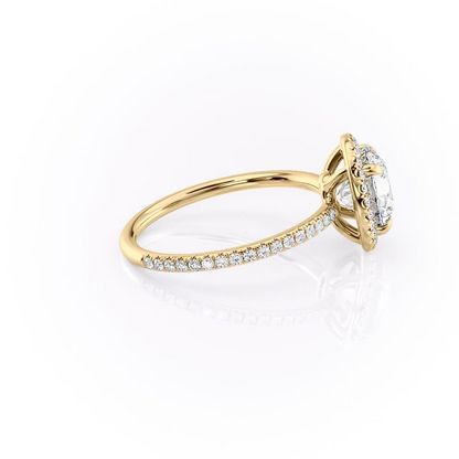 1.0CT Round Diamond Moissanite Halo Engagement Ring
