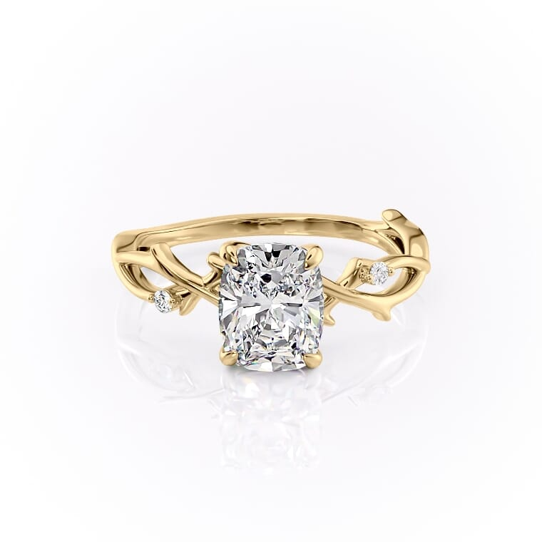 1.50 CT Elongated Cushion Cut Nature Inspired Moissanite Diamond Engagement Ring