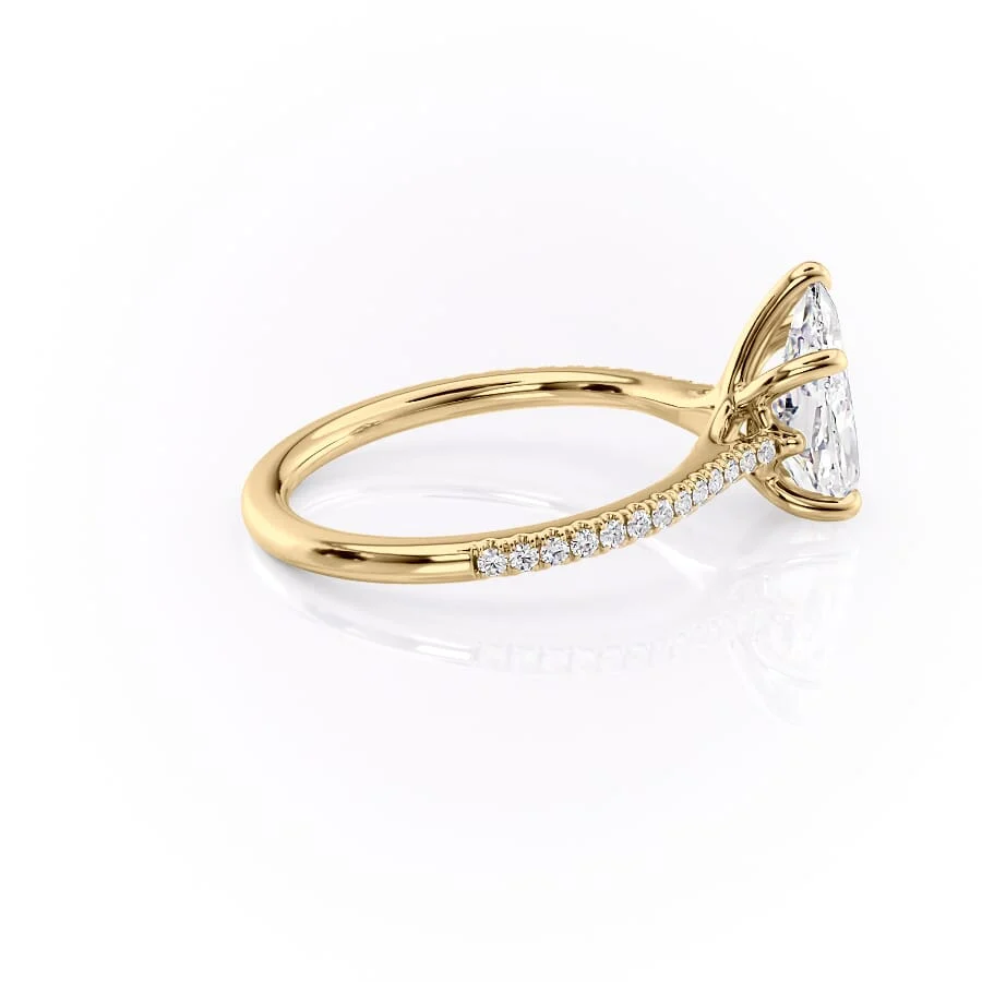 1.0CT Pear Diamond Moissanite Pave Engagement Ring