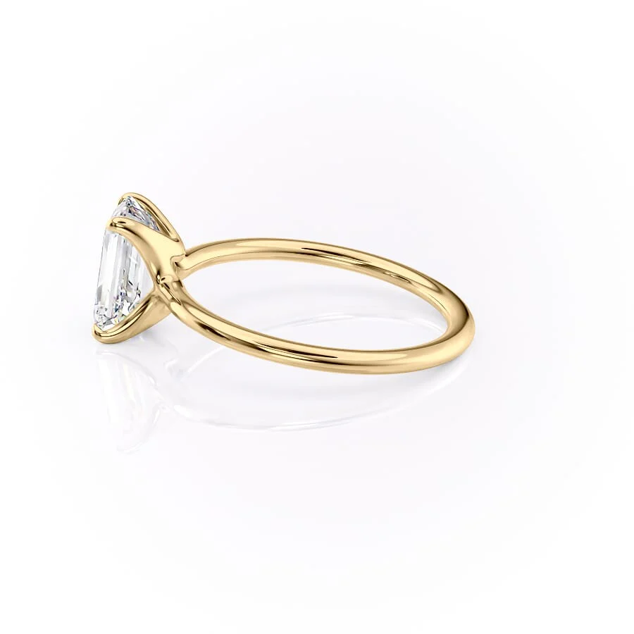 1.50 CT Emerald Cut Cluster Moissanite Diamond Solitaire Engagement Ring