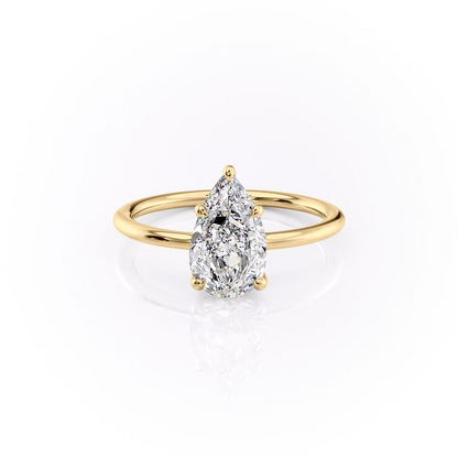 1.50 CT Pear Cut Solitaire Moissanite Diamond Engagement Ring
