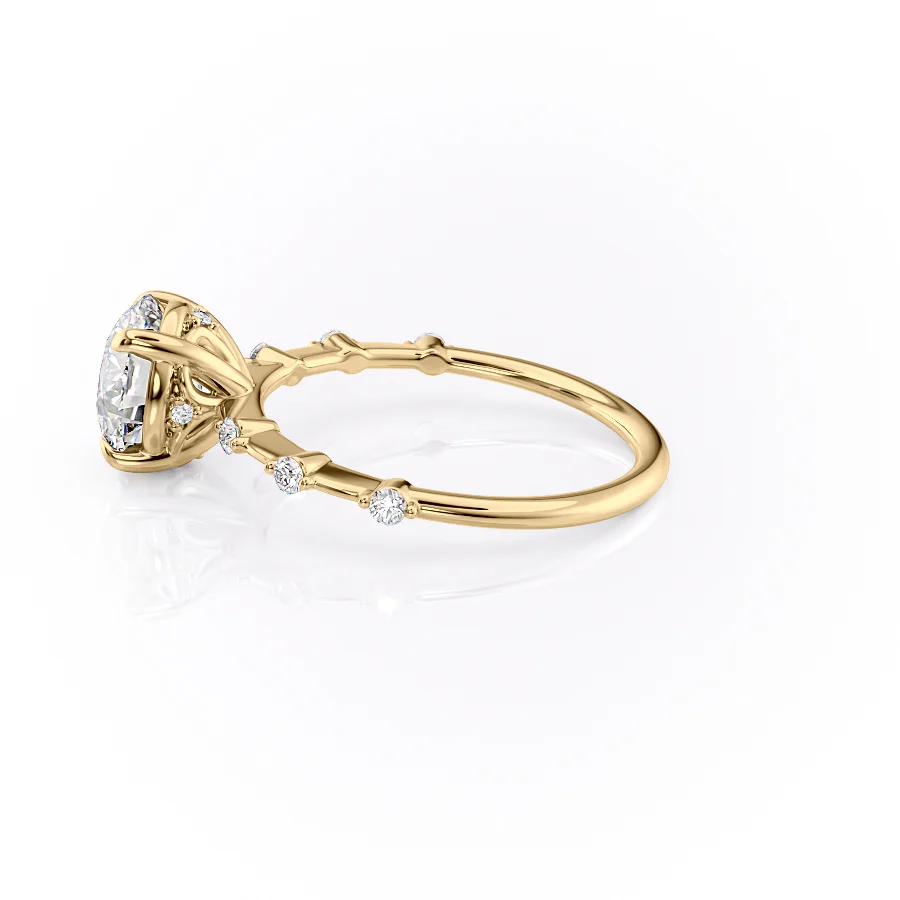 2.0CT Round Cut Moissanite Petite Pave Diamond Engagement Ring