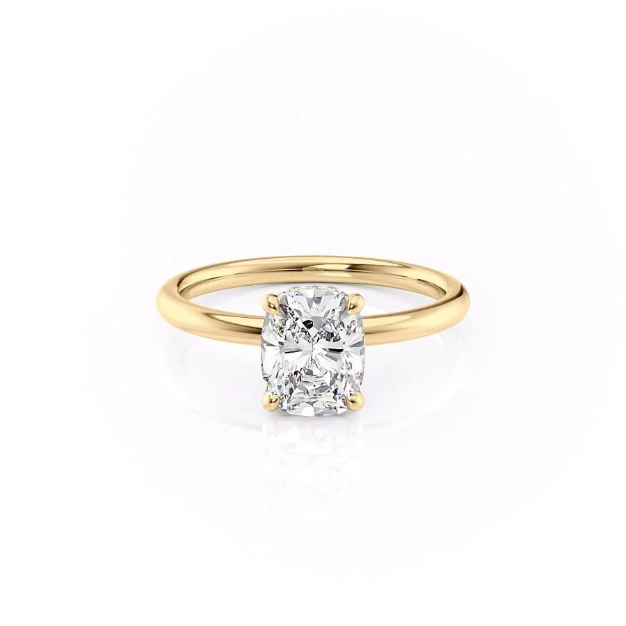 1.50 CT Elongated Cushion Cut Solitaire Moissanite Diamond Engagement Ring