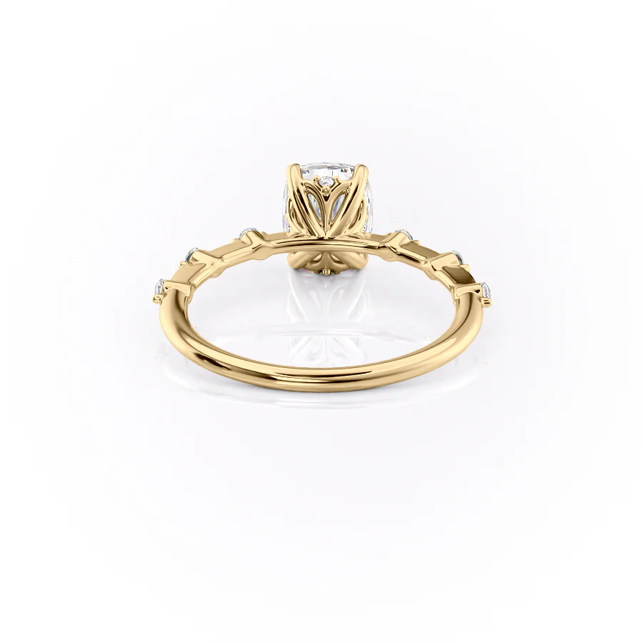 1.50 CT Elongated Cushion Cut Petite Pave Moissanite Diamond Engagement Ring