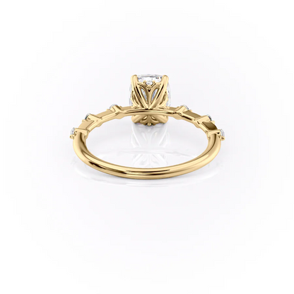1.50 CT Elongated Cushion Cut Petite Pave Moissanite Diamond Engagement Ring