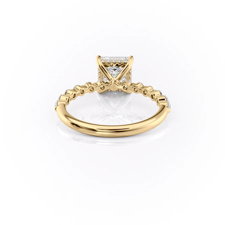 1.50 CT Princess Cut Solitaire Moissanite Diamond Pave Engagement Ring
