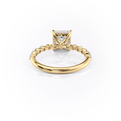 1.50 CT Princess Cut Solitaire Moissanite Diamond Pave Engagement Ring