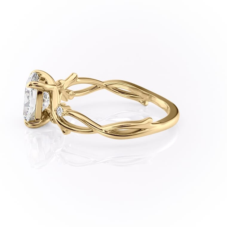 1.50 CT Elongated Cushion Cut Nature Inspired Moissanite Diamond Engagement Ring