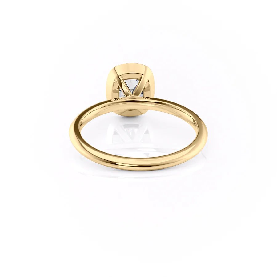 1.50 CT Cushion Cut Bezel Moissanite Diamond Engagement Ring
