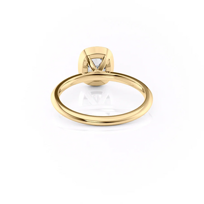 1.50 CT Cushion Cut Bezel Moissanite Diamond Engagement Ring
