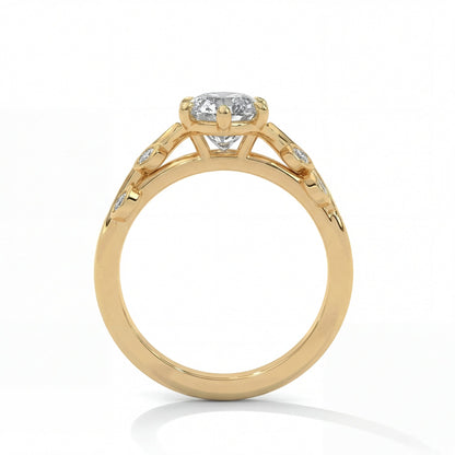 4.0CT Marquise Cut Moissanite Diamond Bezel Cluster Engagement Ring