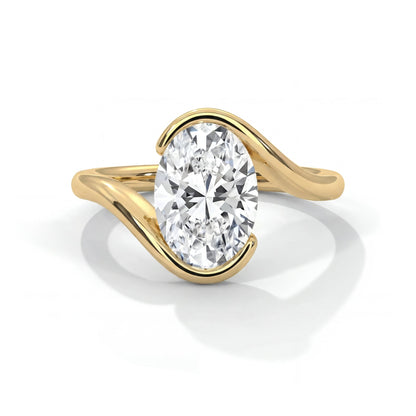 1.50 CT Oval Cut Bypass Moissanite Diamond Engagement Ring