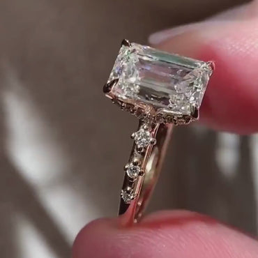 Floating Bubble Prong Set Accent Band Ring