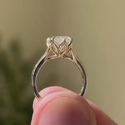 2.5ct Marquise Cut Moissanite Diamond Engagement in 10K Gold